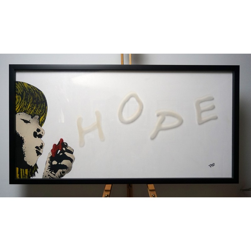 FRZ - Hope - stencil on plexy and wood